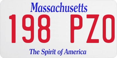 MA license plate 198PZ0