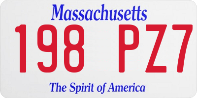 MA license plate 198PZ7