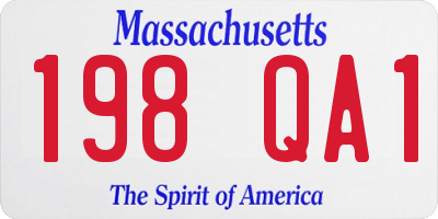 MA license plate 198QA1