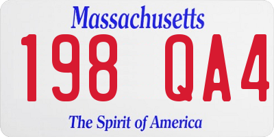 MA license plate 198QA4