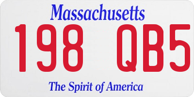 MA license plate 198QB5
