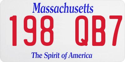 MA license plate 198QB7