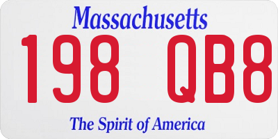 MA license plate 198QB8