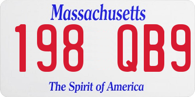 MA license plate 198QB9