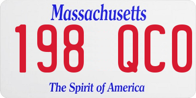 MA license plate 198QC0