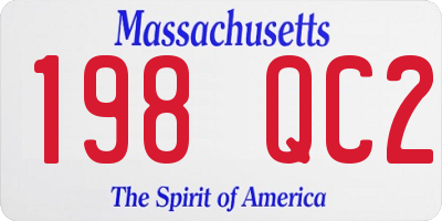 MA license plate 198QC2