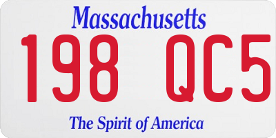 MA license plate 198QC5