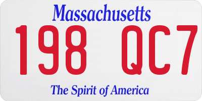 MA license plate 198QC7