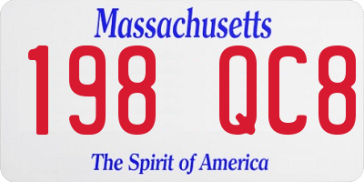 MA license plate 198QC8