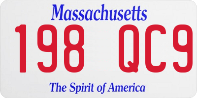 MA license plate 198QC9