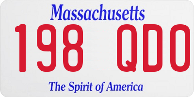 MA license plate 198QD0