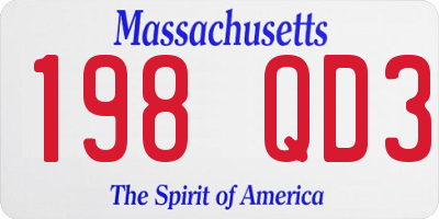 MA license plate 198QD3
