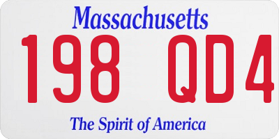 MA license plate 198QD4
