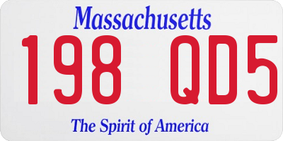 MA license plate 198QD5