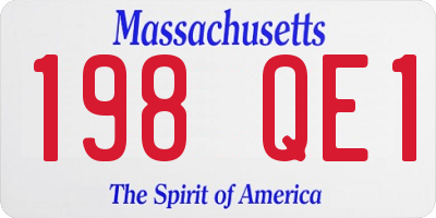 MA license plate 198QE1