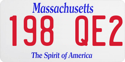 MA license plate 198QE2