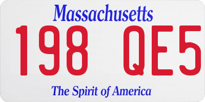MA license plate 198QE5