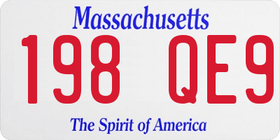 MA license plate 198QE9