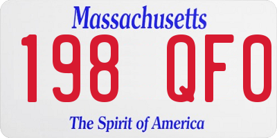 MA license plate 198QF0