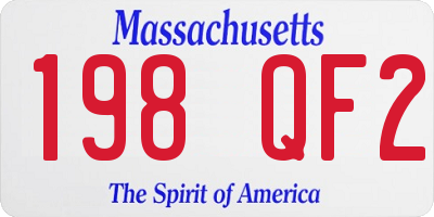 MA license plate 198QF2