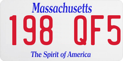 MA license plate 198QF5