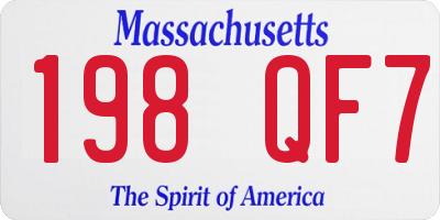 MA license plate 198QF7