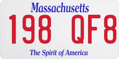 MA license plate 198QF8