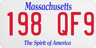 MA license plate 198QF9
