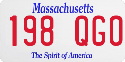 MA license plate 198QG0