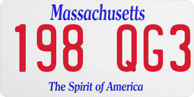 MA license plate 198QG3