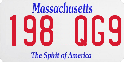 MA license plate 198QG9