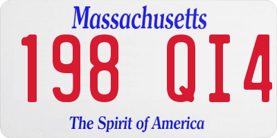 MA license plate 198QI4