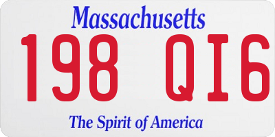 MA license plate 198QI6