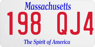 MA license plate 198QJ4