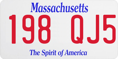 MA license plate 198QJ5