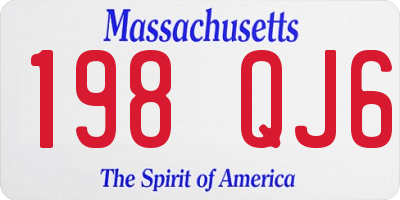 MA license plate 198QJ6