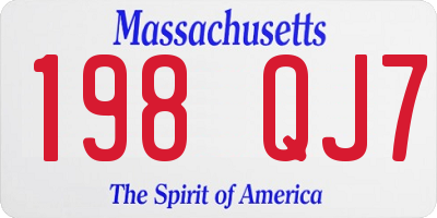 MA license plate 198QJ7