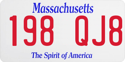 MA license plate 198QJ8