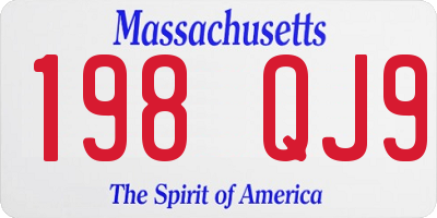 MA license plate 198QJ9