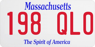 MA license plate 198QL0