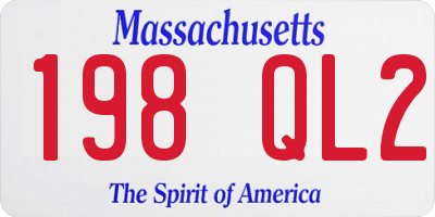 MA license plate 198QL2