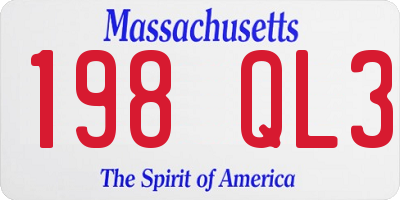 MA license plate 198QL3