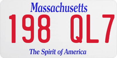 MA license plate 198QL7
