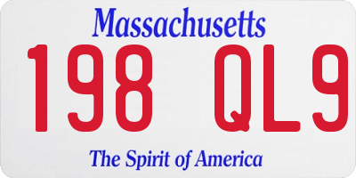 MA license plate 198QL9