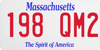 MA license plate 198QM2