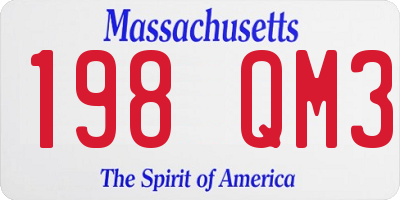 MA license plate 198QM3