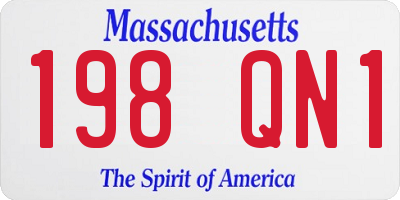 MA license plate 198QN1