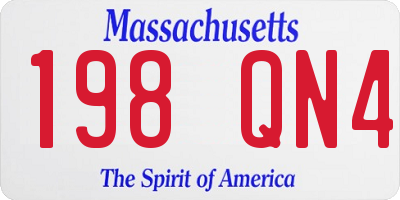 MA license plate 198QN4