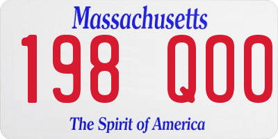 MA license plate 198QO0