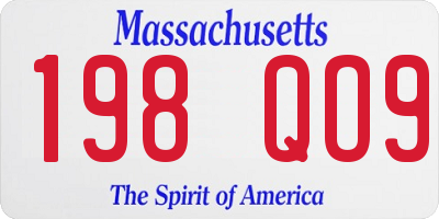 MA license plate 198QO9